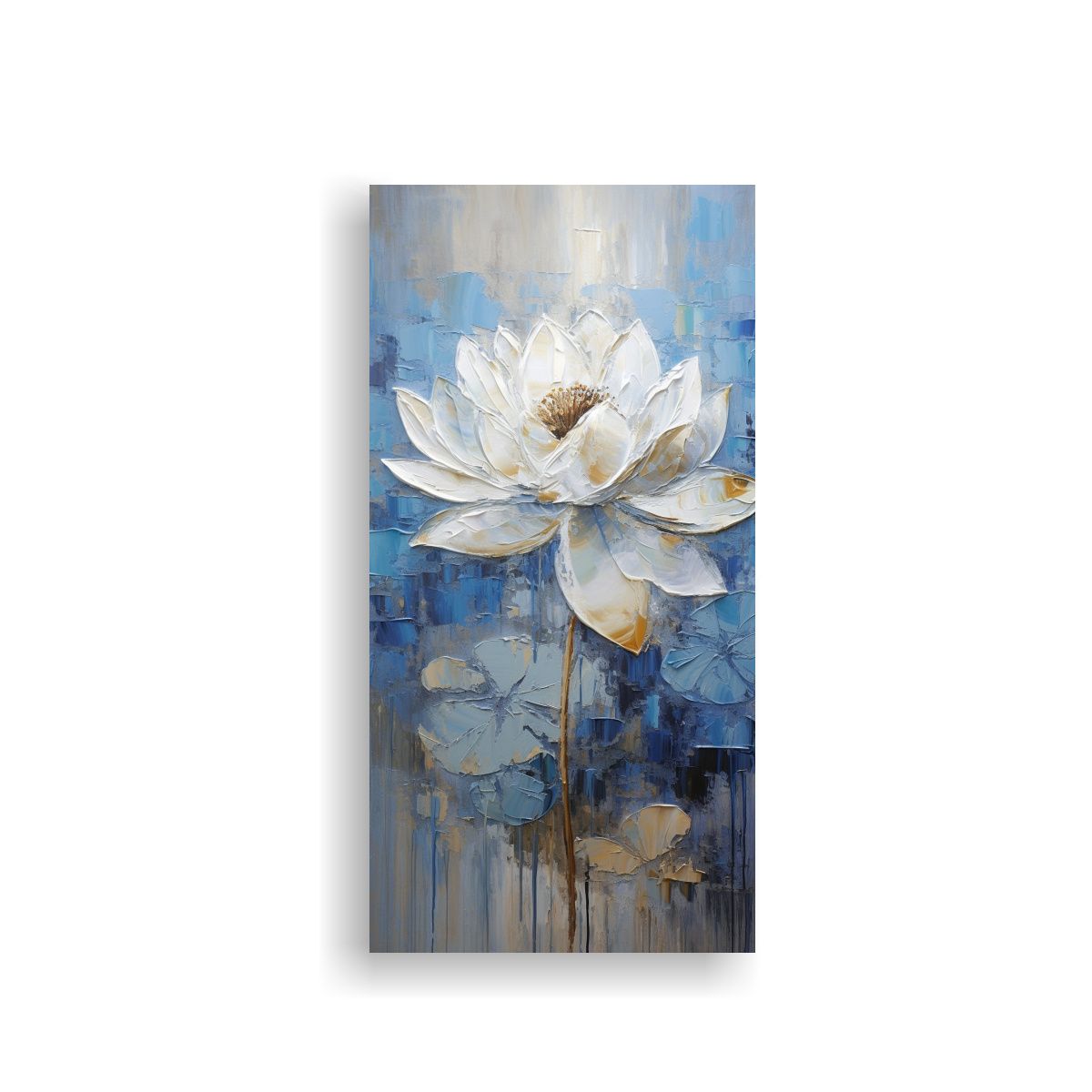 GENERICO - Pintura En Lienzo De Estilo Galería Loto Azul 20x40 Cm