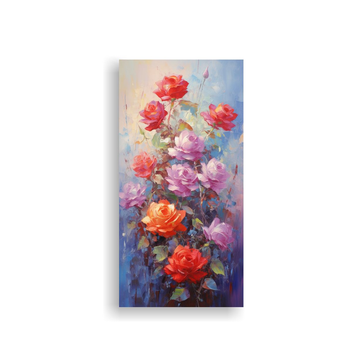 GENERICO - Pintura En Lienzo De Rosas En Colores Vibrantes 30x60 Cm