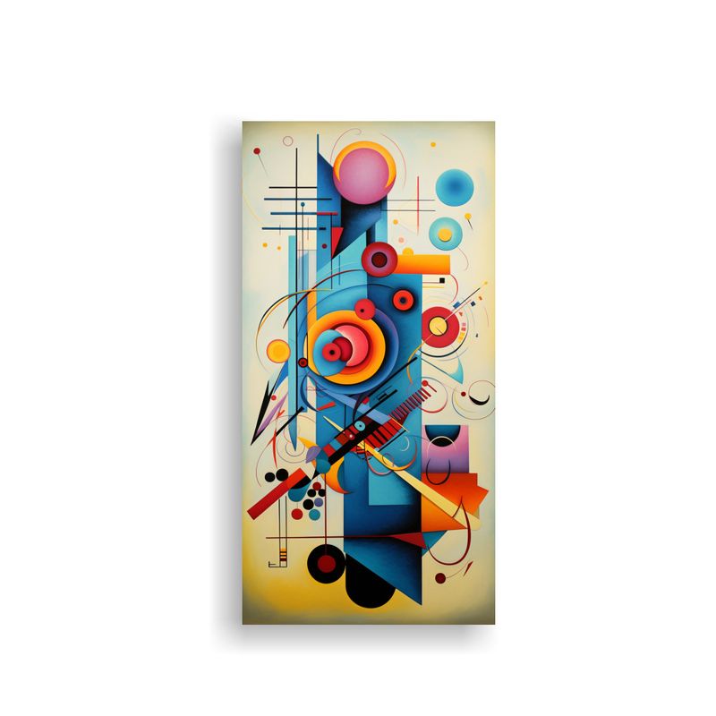 GENERICO - Tela En Bastidor Imagen Estilo Kandinsky Arte 70x140 Cm