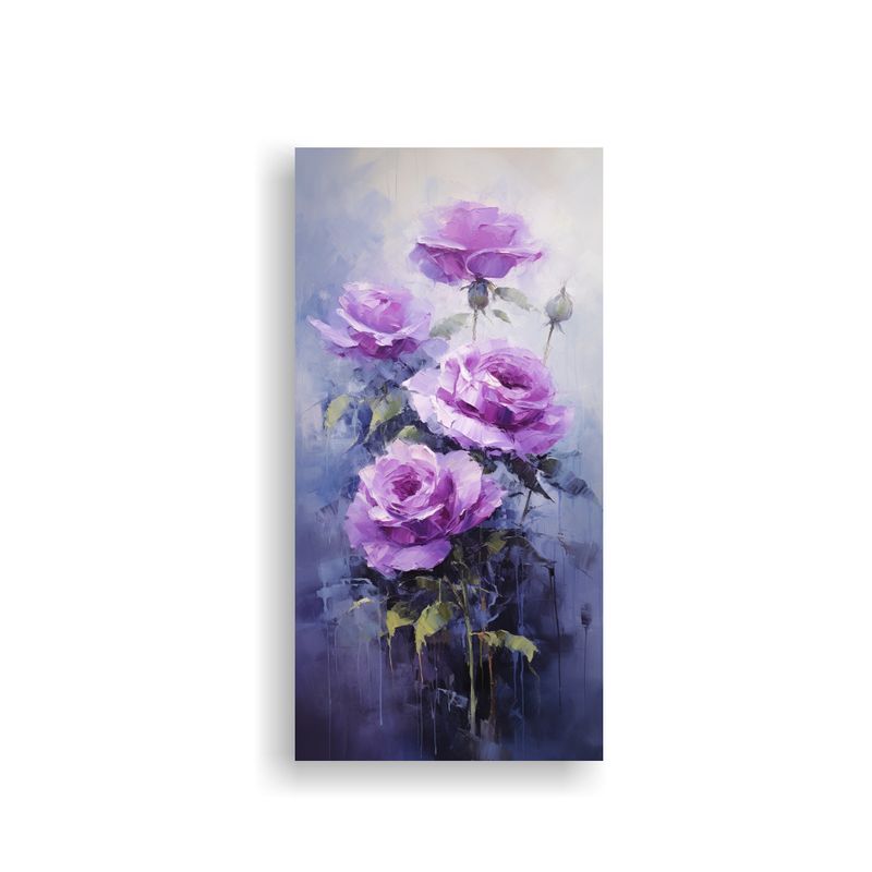 GENERICO - Tela En Bastidor Composición Rosa Púrpura En 20x40 Cm