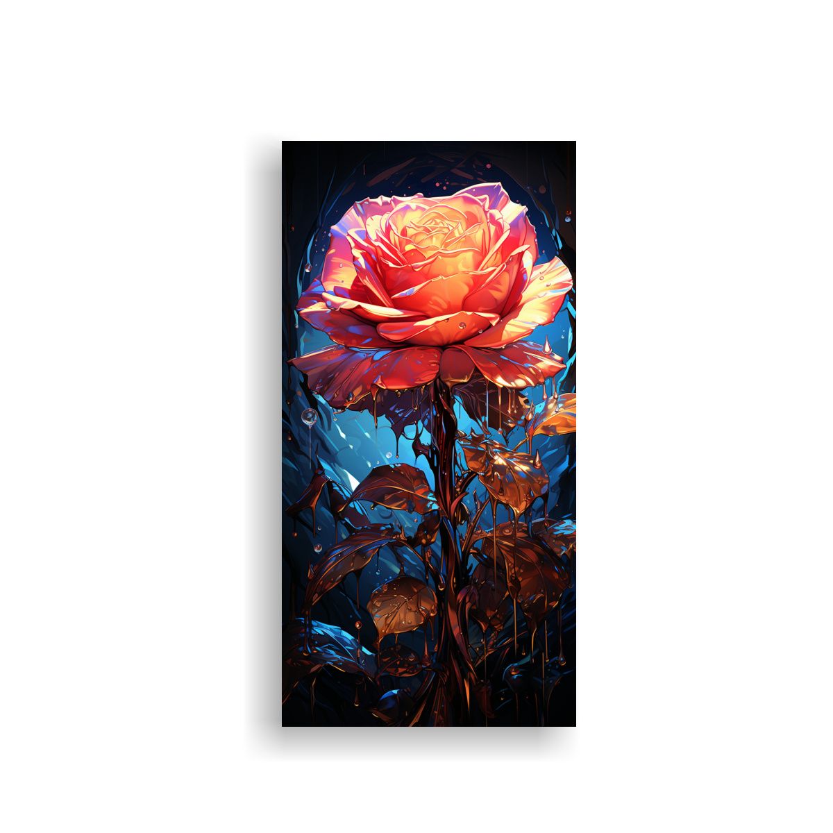 GENERICO - Cuadro Expresión Armonía Con Gotas Goteando En 20x40 Cm