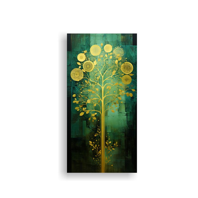 GENERICO - Lienzo Movimiento Protagonismo árbol Verde Y 20x40 Cm
