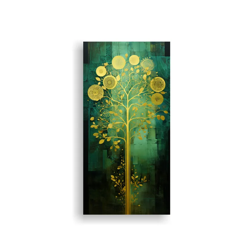 GENERICO - Lienzo Movimiento Protagonismo árbol Verde Y 20x40 Cm