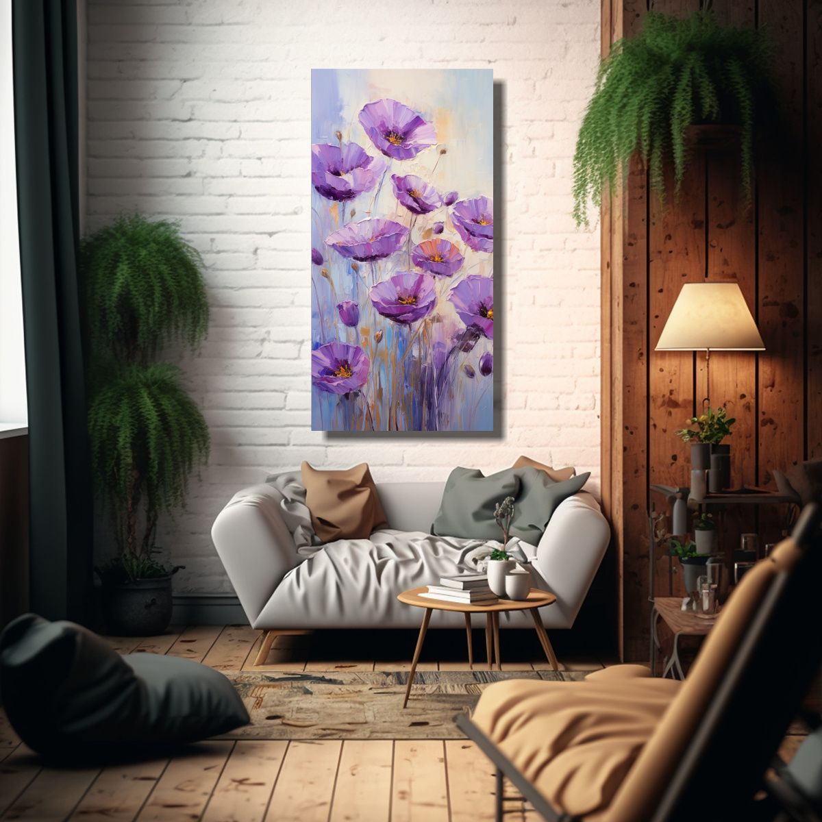 GENERICO - Arte Diseño Poder Cuadro Lienzo Estilo Flor 40x80 Cm