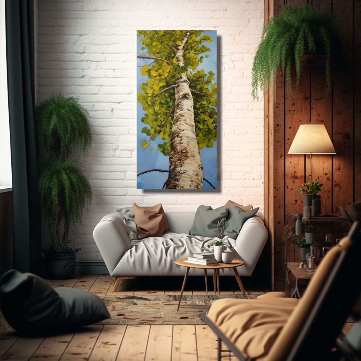 GENERICO - Pintura Abstracta De Un árbol De álamo Popular 30x60 Cm