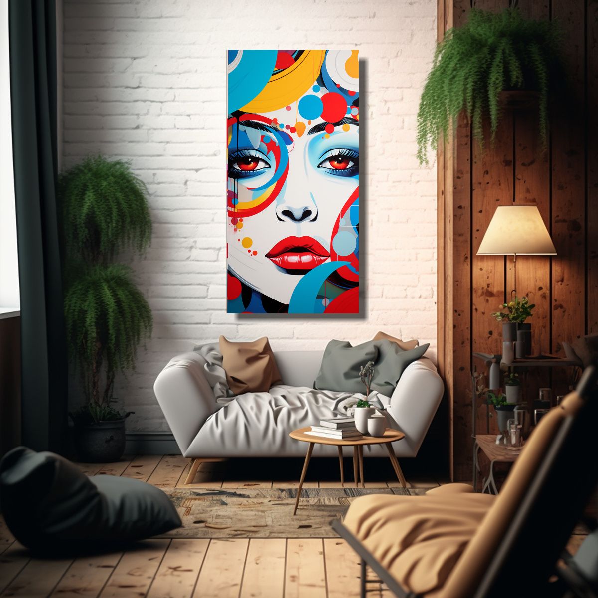 GENERICO - Cuadro Abstracta Fusionada De Pop Art Y Colores 50x100 Cm