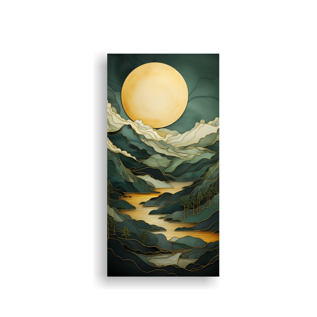 GENERICO - Pintura Minimalista De Montañas En Diferentes 20x40 Cm