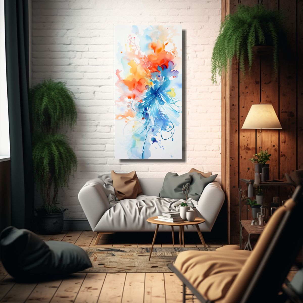 GENERICO - Cuadro Vanguardia Luminosa Mezcla Abstracta De 60x120 Cm