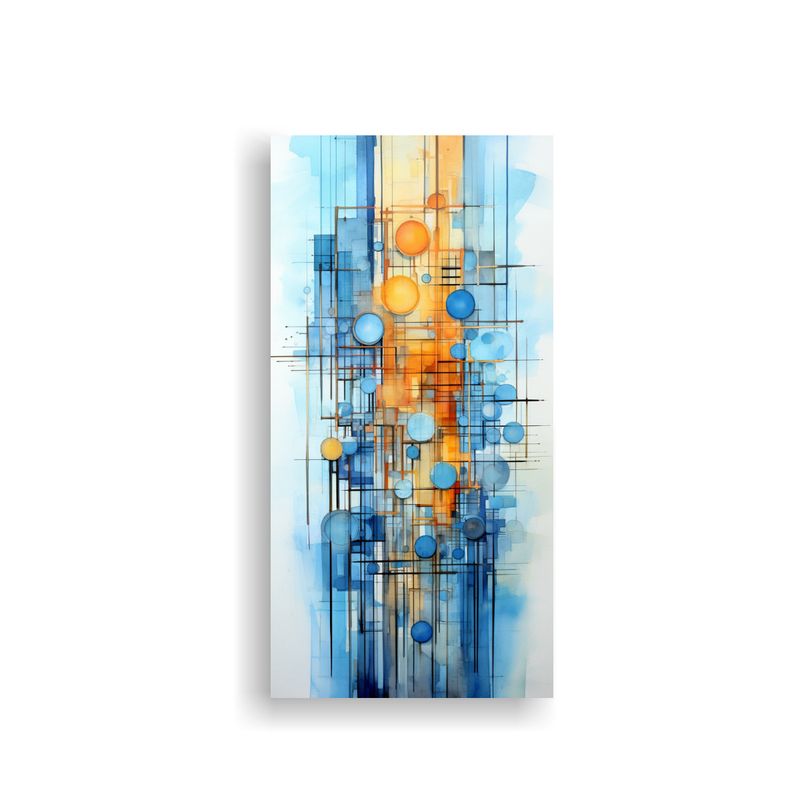 GENERICO - Pintura Abstracta De Escena Urbana En Lienzo 70x140 Cm