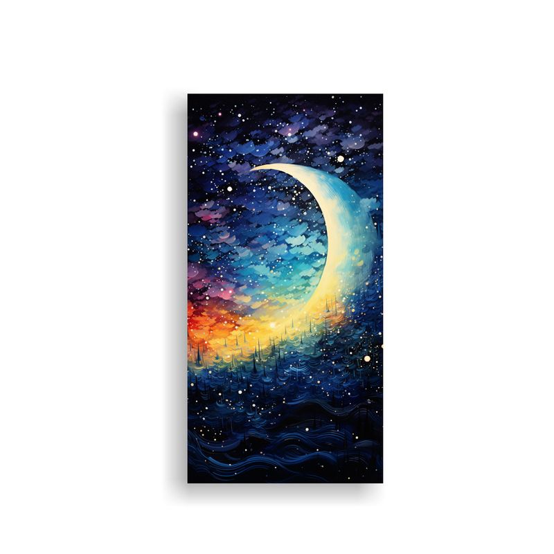 GENERICO - Cuadro Abstracto De Una Luna Creciente De Cerca 70x140 Cm