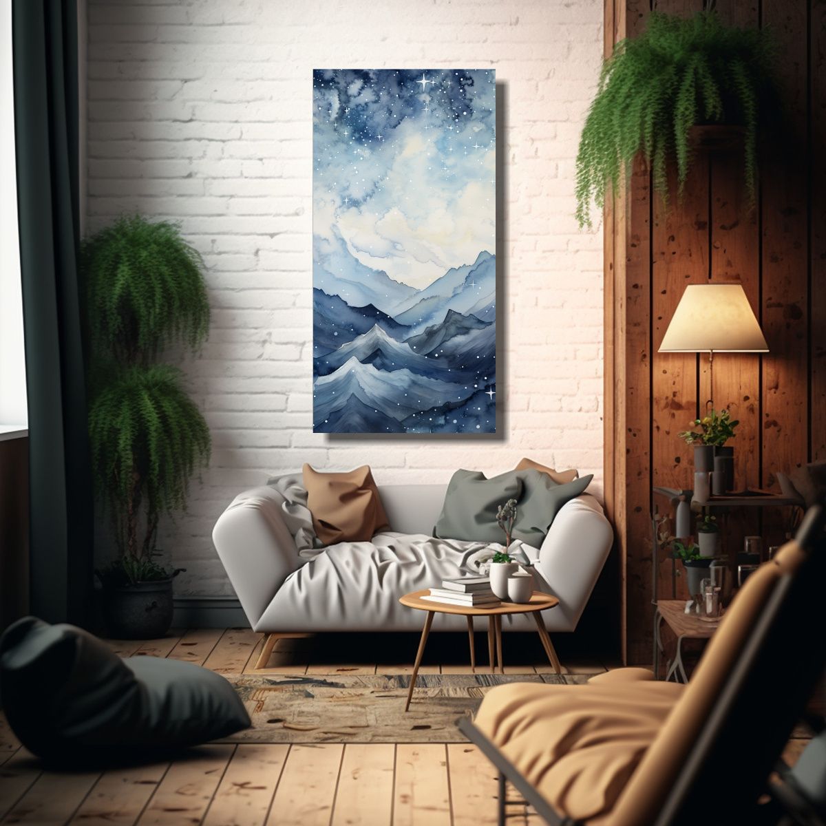 GENERICO - Cuadro Decorativo De Paisaje Montañoso Con 50x100 Cm