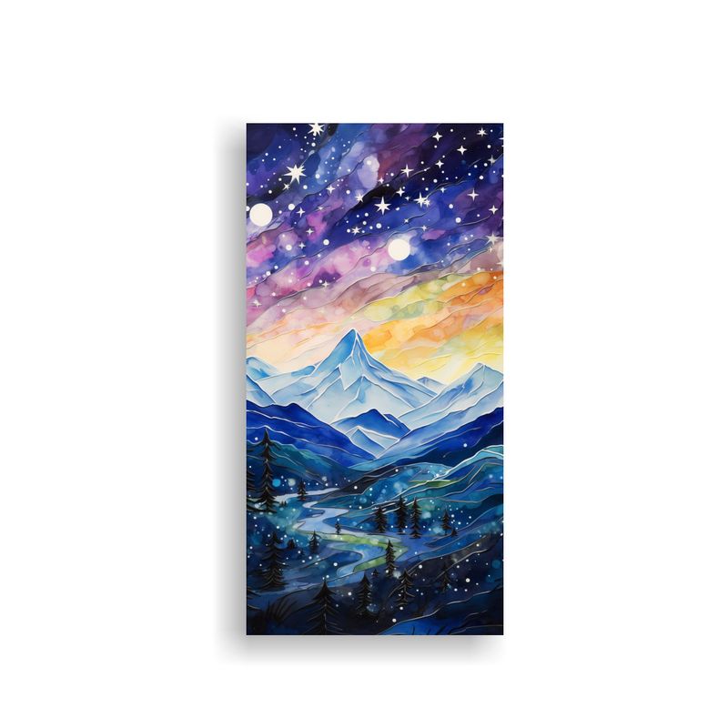 GENERICO - Cuadro Decorativo De Tela Con Paisaje De Montaña 20x40 Cm