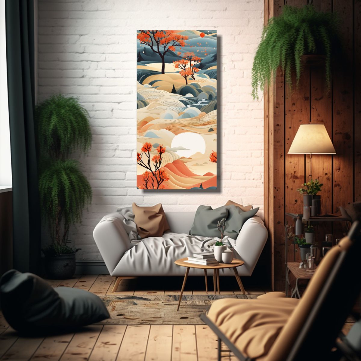 GENERICO - Lienzo Abstracto Único Para Decoración Paisaje 70x140 Cm