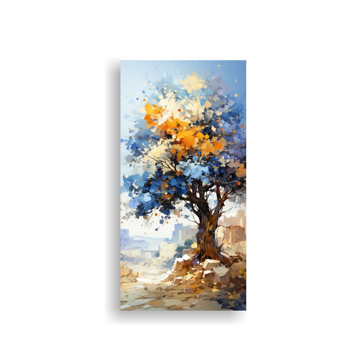 GENERICO - Cuadro Abstracto De Pared Acuarela Mágico Árbol 20x40 Cm