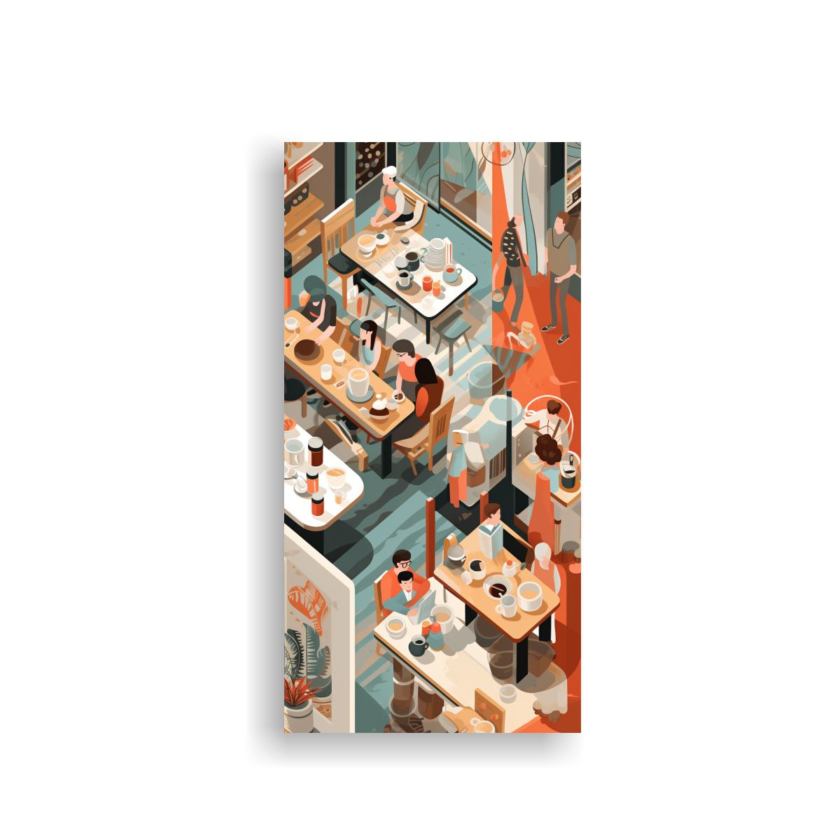 GENERICO - Cuadro De Líneas Finas Para Decoración De Café 70x140 Cm