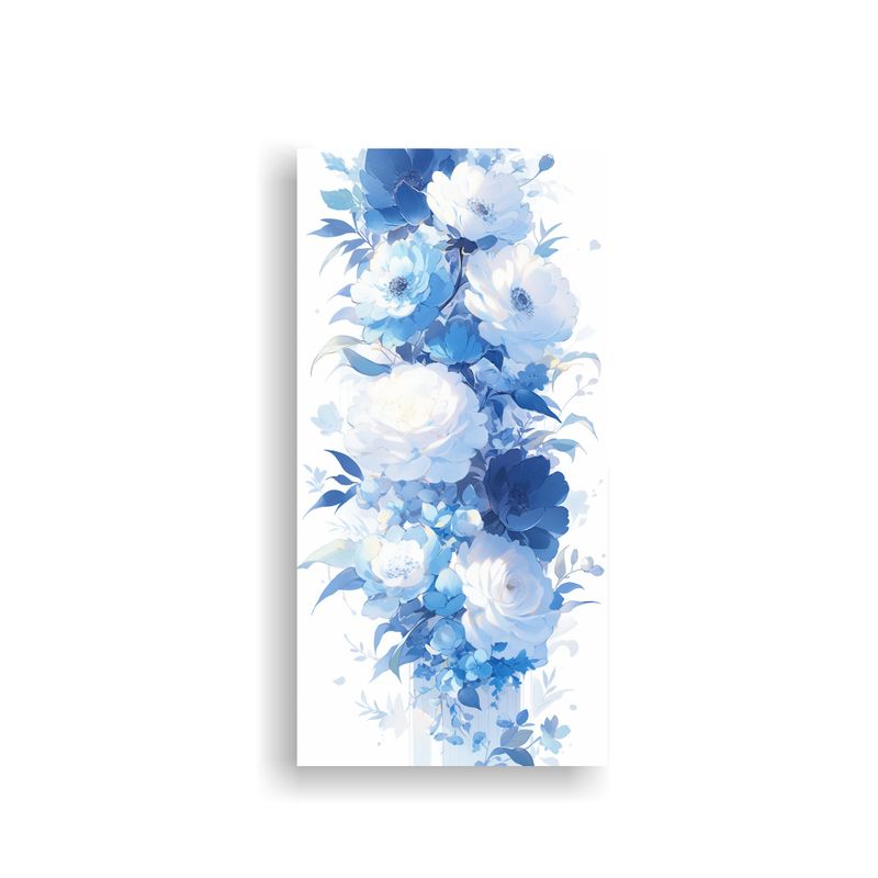 GENERICO - Tela En Bastidor Poder Blanco Y Azul Atmosfera 40x80 Cm
