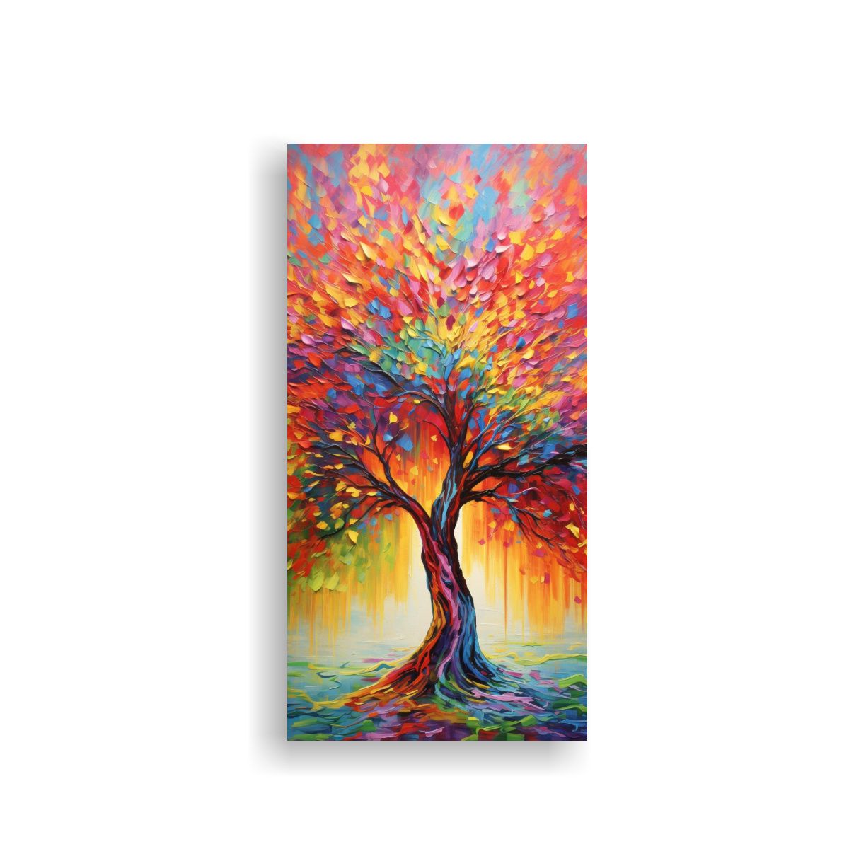 GENERICO - Cuadro Abstracto De Colores Del Arcoíris Con 40x80 Cm