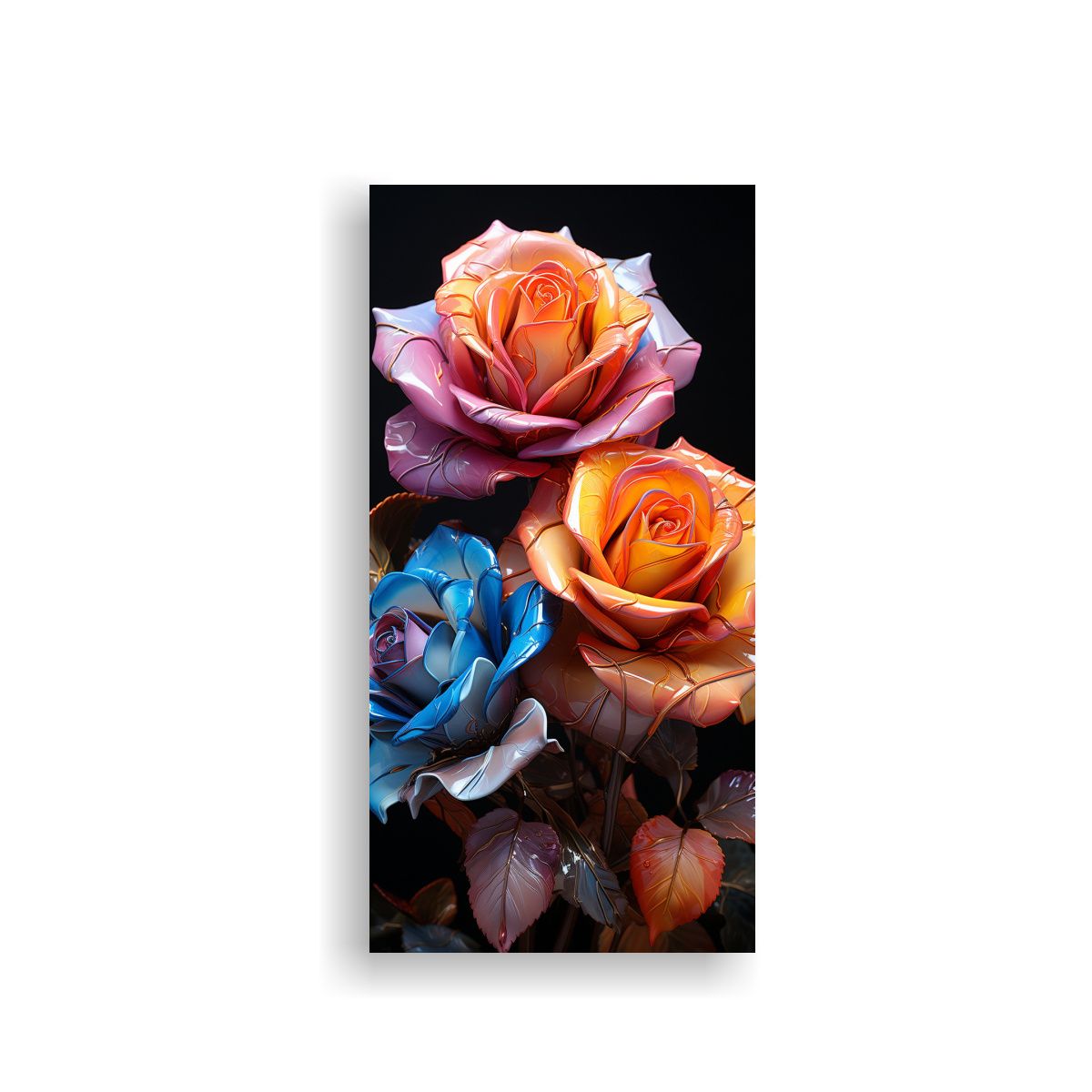 GENERICO - Pinturas Decorativas De Rosas Híbridas En Estilo 50x100 Cm