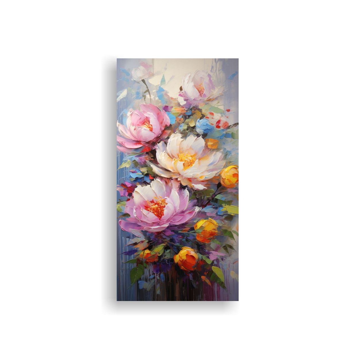 GENERICO - Lienzo De Tela Espectacular De Peonías Arcoíris 70x140 Cm
