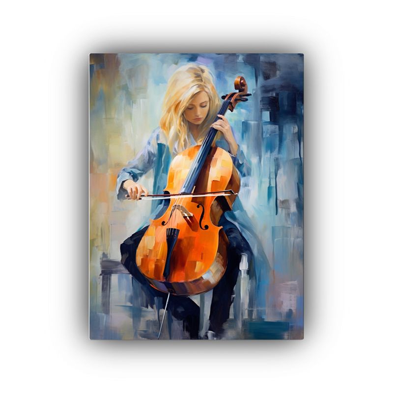 GENERICO - Pintura Decorativa Hermosa Joven Rubia Tocando 80x120 Cm