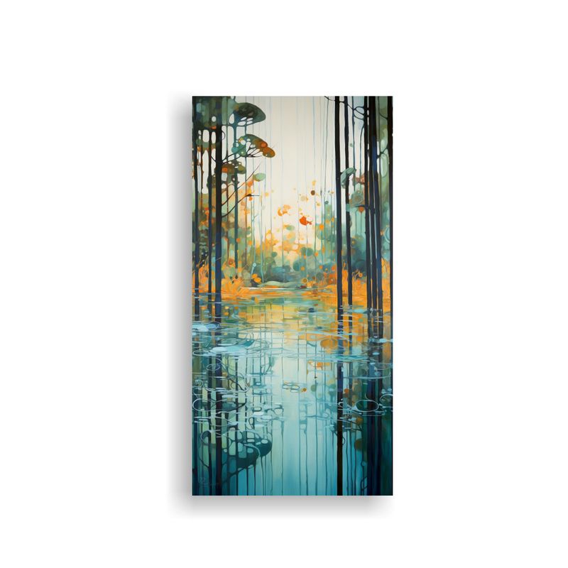 GENERICO - Pintura Decorativa De Una Serena Laguna En Un 50x100 Cm