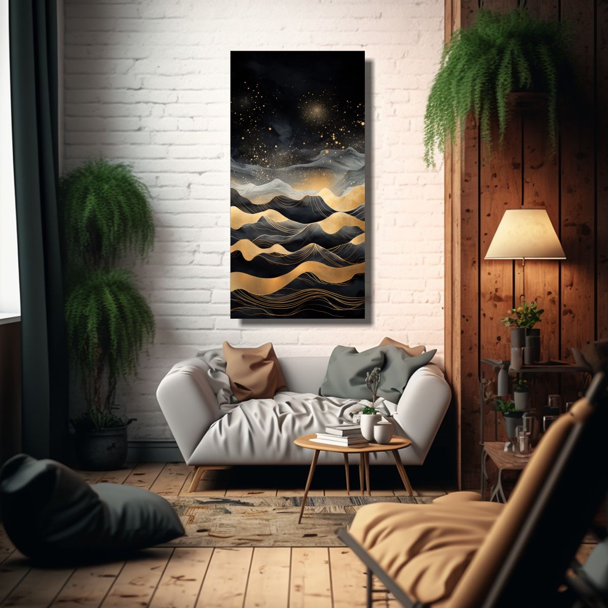 GENERICO - Pintura De Paisaje De Montaña Con Estilo 60x120 Cm