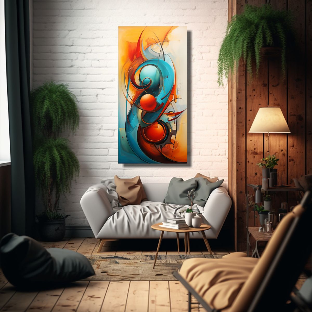 GENERICO - Cuadro Abstracto Impreso En Lienzo Para 50x100 Cm