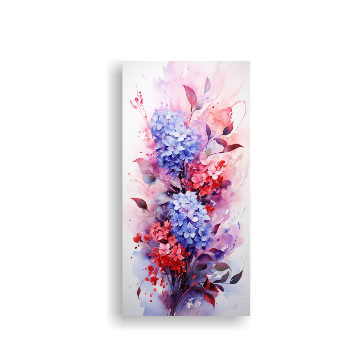GENERICO - Cuadro Abstracto De Flores De Lila En Colores 20x40 Cm