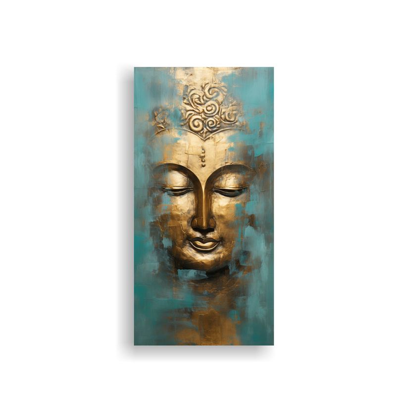 GENERICO - Cuadro Abstracto De Buda En Tonos Dorados Y 30x60 Cm