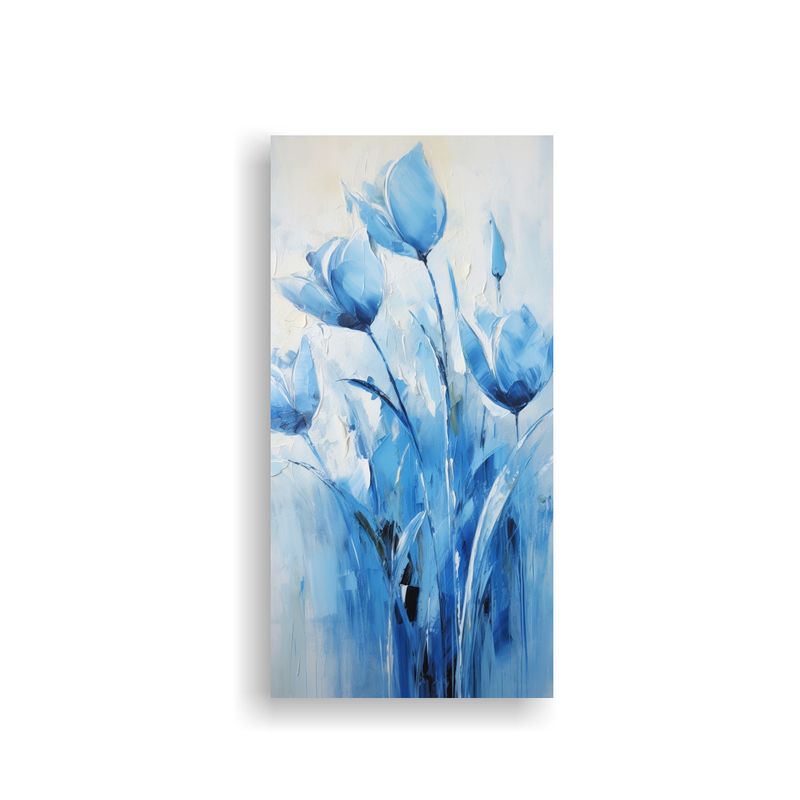 GENERICO - Cuadro Decorativo Detalles Azules TULIPS En 30x60 Cm