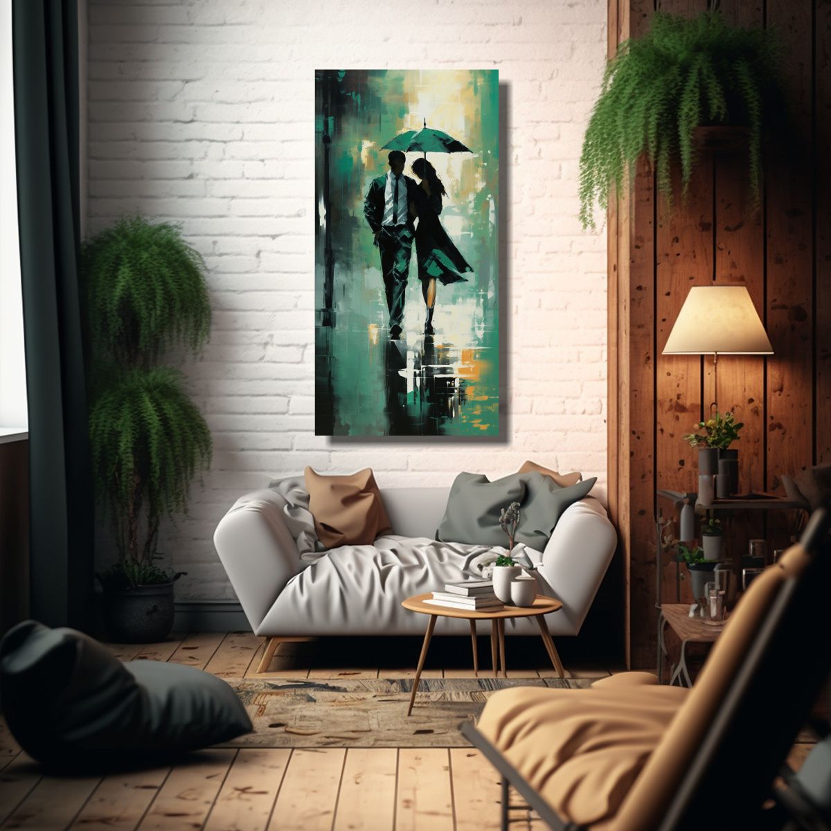 GENERICO - Cuadro Moderno Simetría Caminando Bajo La 40x80 Cm.