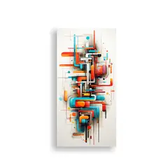 GENERICO - Cuadros Abstractos De Tonos Callejeros En Líneas 20x40 Cm