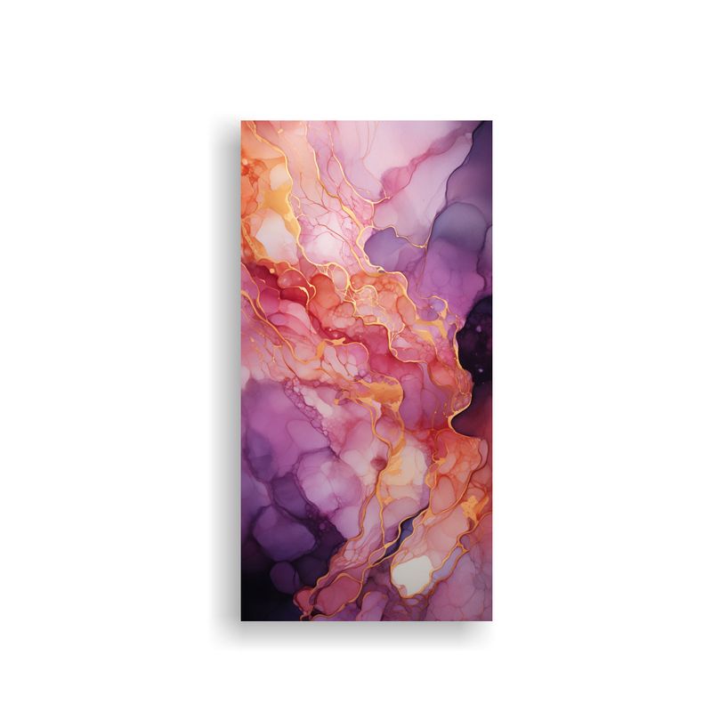 GENERICO - Cuadro Abstracto Hermoso De Morado Naranja Y 30x60 Cm