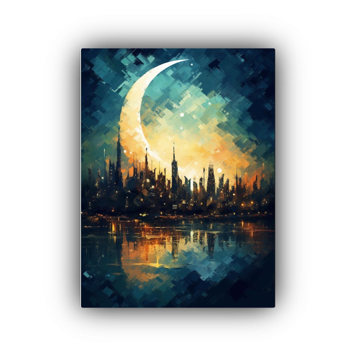 GENERICO - Lienzo Composición Fantasía Abstracta Pintada 80x120 Cm