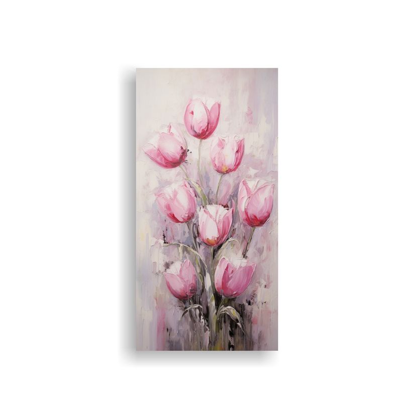 GENERICO - Cuadro Tonos Obra Maestra Rosas TULIPANES Sobre 80x160 Cm