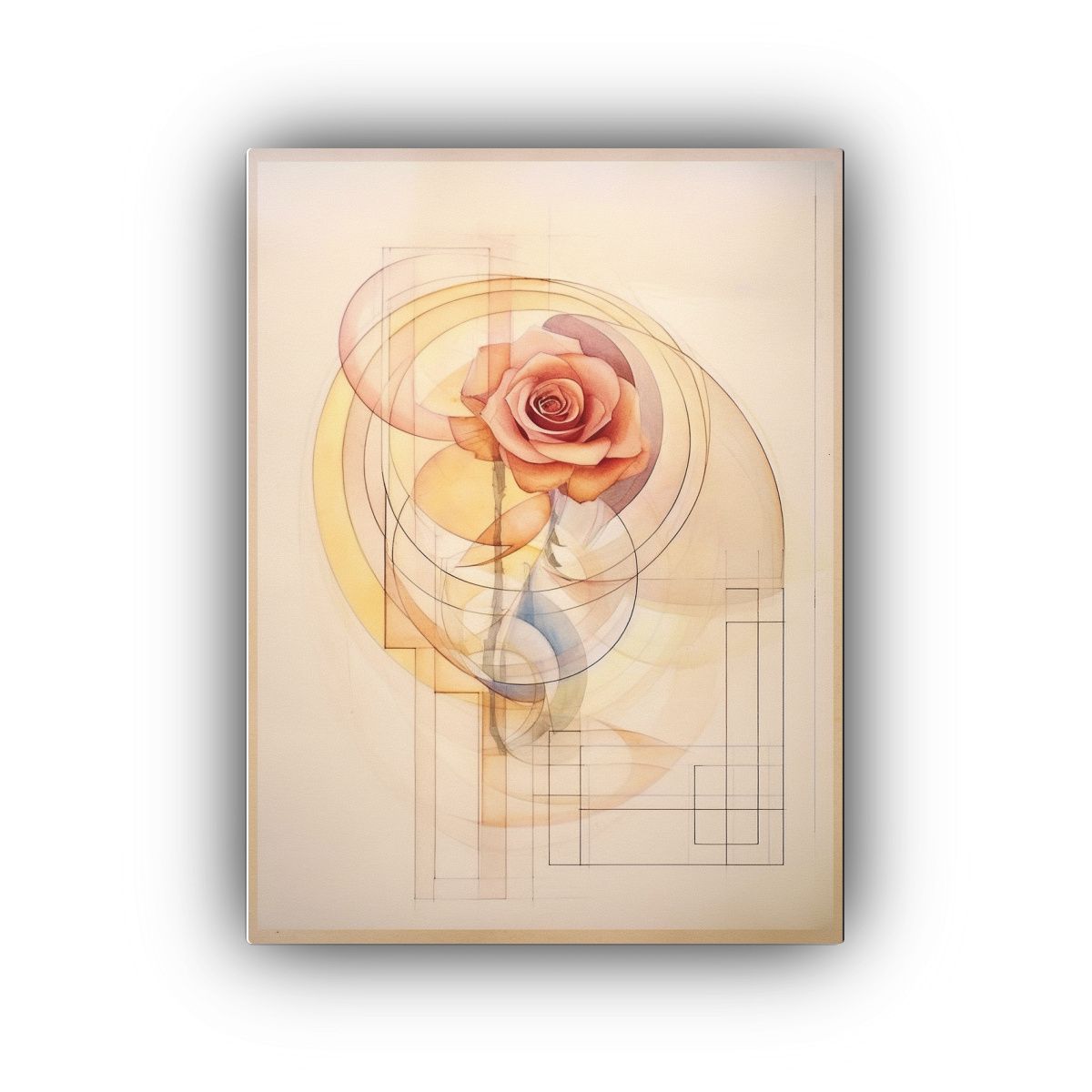 GENERICO - Cuadro Calidos Mágico Variaciones Con Acuarela 80x120 Cm