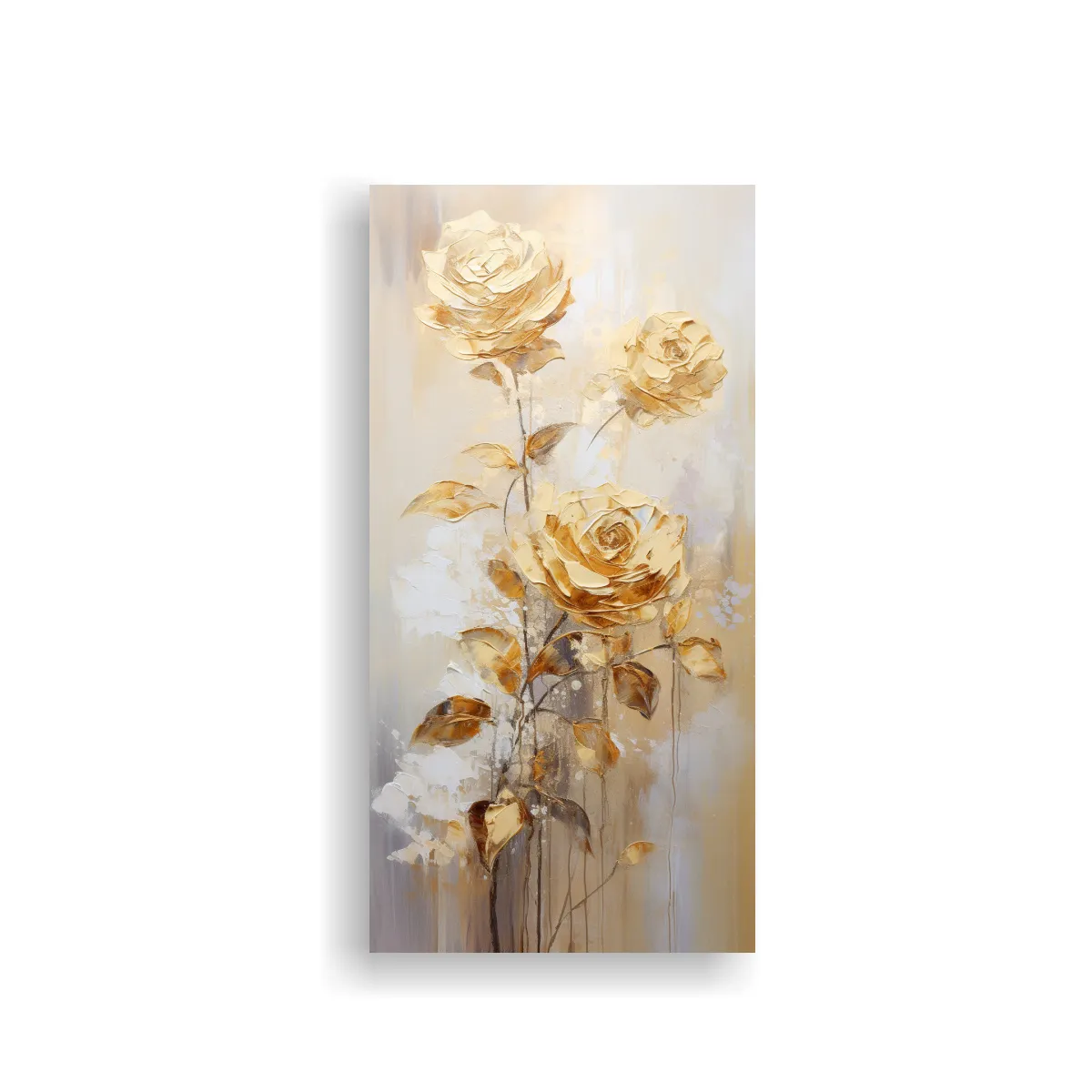 GENERICO - Lienzo Vanguardia Calma Pintura Rosada Dorada 30x60 Cm