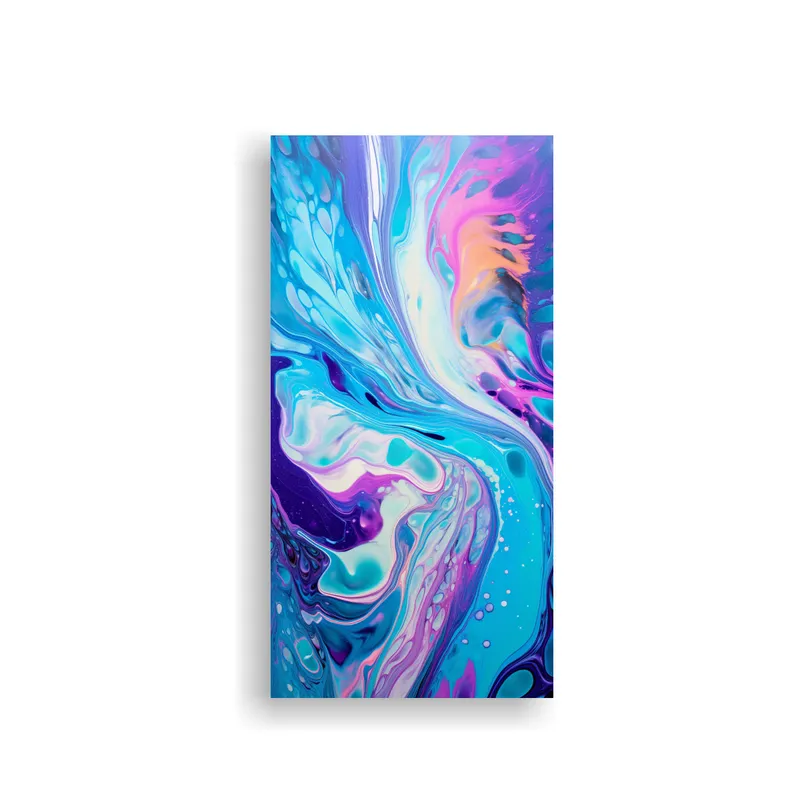 GENERICO - Pintura Abstracta Exuberante Con Vertido 20x40 Cm