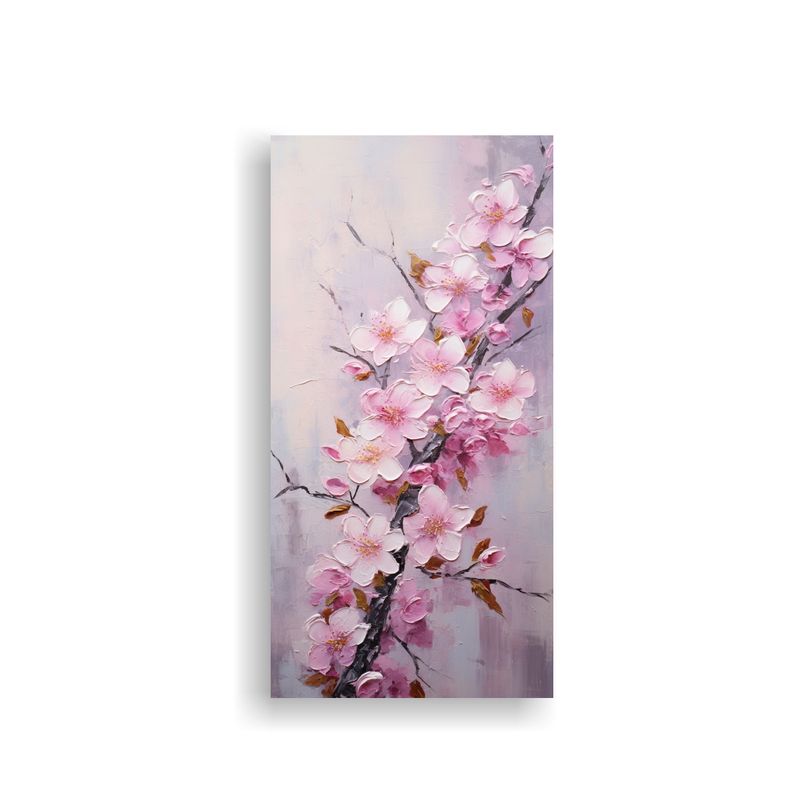 GENERICO - Ilustración Lienzo Tela Sakura Rosado Arte Pared 50x100 Cm