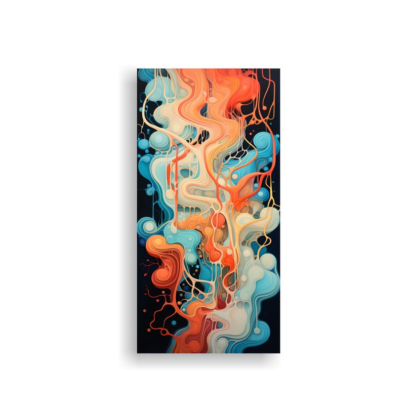 GENERICO - Lienzo Abstracto Conexiones Y Líneas Fluidas 20x40 Cm