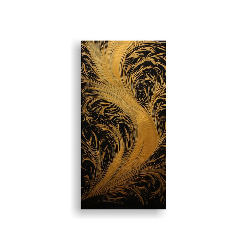 GENERICO - Pintura Acuarela En Bastidor Fondo Dorado Y 60x120 Cm