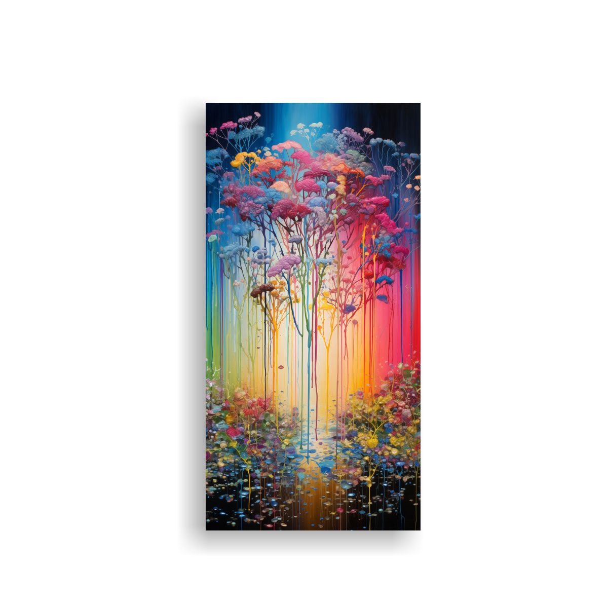 GENERICO - Pintura Esquema En Colores Arcoíris Y Dorados En 60x120 Cm