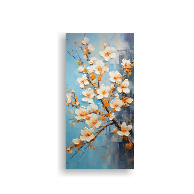 GENERICO - Pintura En Lienzo De Flores De Cerezo Naranja Con 70x140 Cm