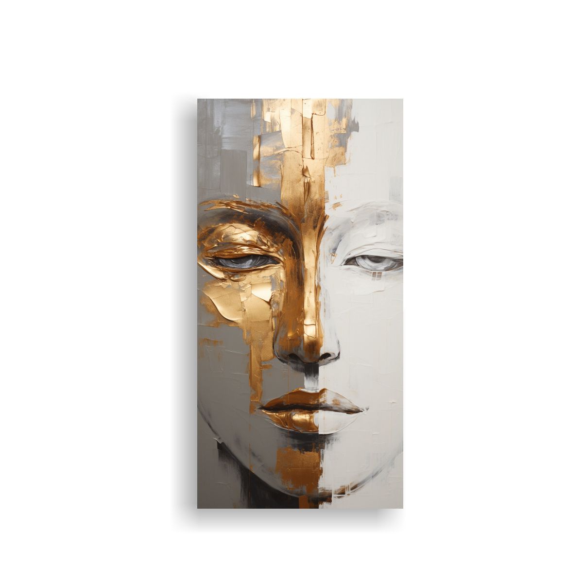 GENERICO - Pintura De Lienzo Abstracta Estilo Oro Y Blanco 80x160 Cm