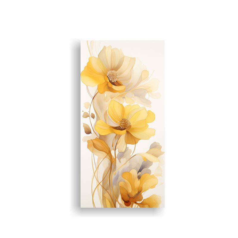 GENERICO - Lienzo Inspiración Floral Acuarela Blanca 40x80 Cm