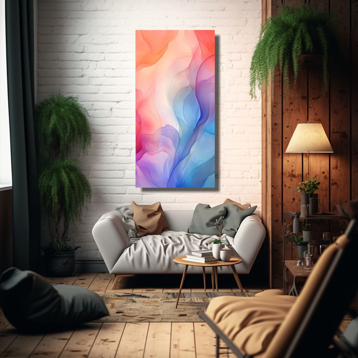 GENERICO - Cuadro Tela Sublimada Composición Abstracta 80x160 Cm