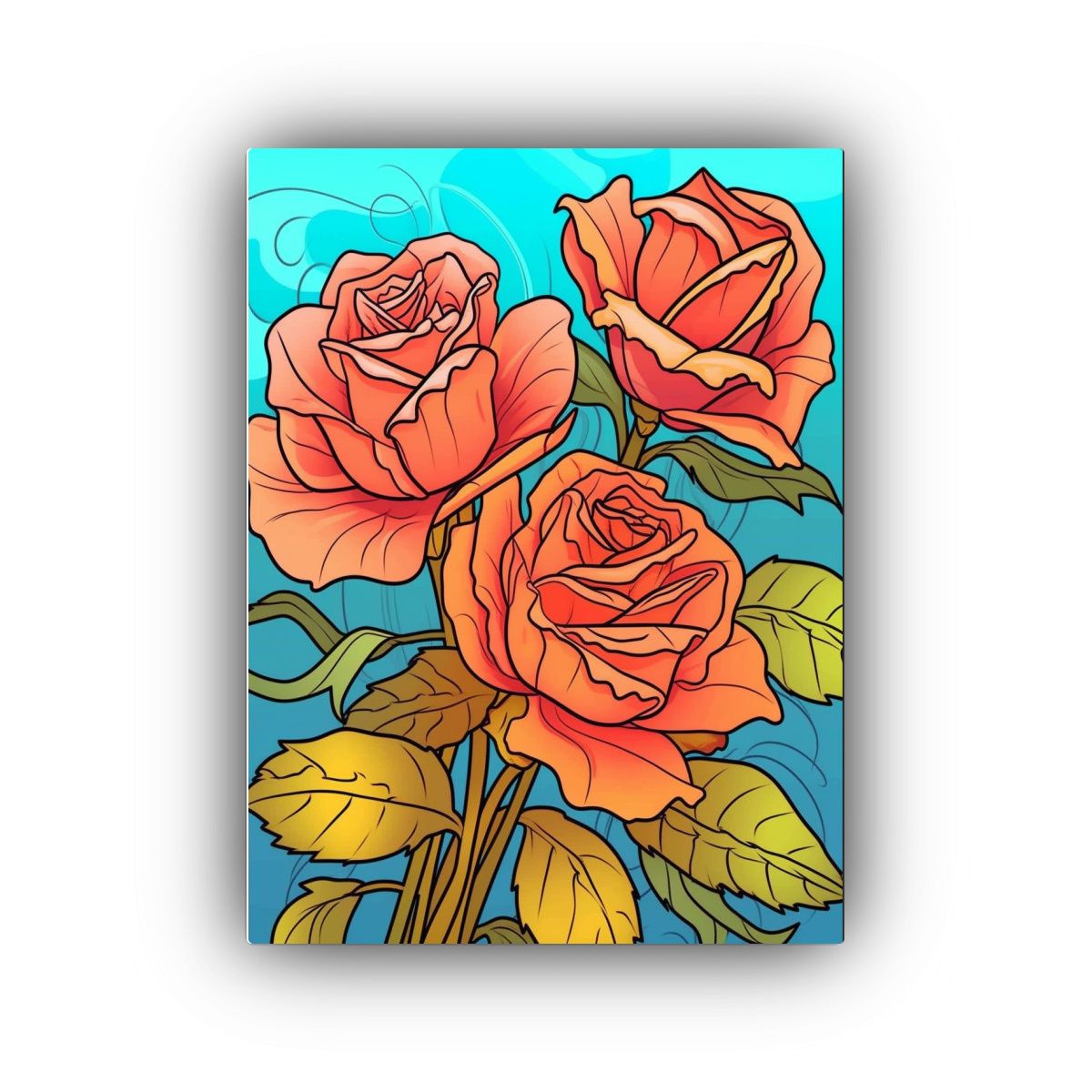 GENERICO - Pintura Mural Vertical Flores Sensibilidad 80x120 Cm
