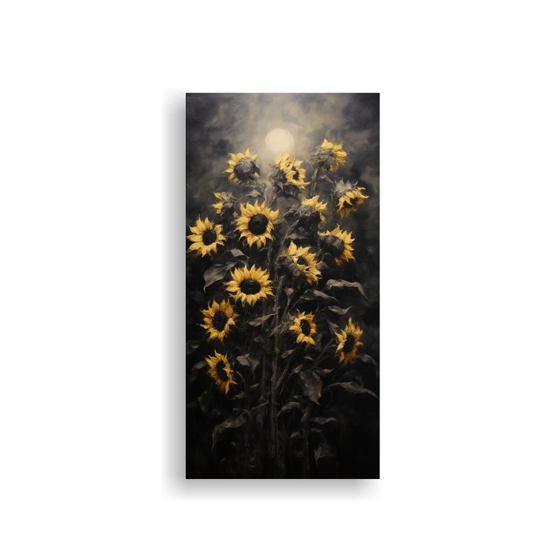 GENERICO - Pintura En Lienzo De Girasoles Negros Estilo Arte 40x80 Cm