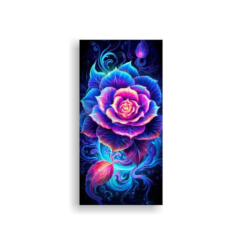 GENERICO - Pintura Digital De Una Rosa En Primer Plano Sobre 60x120 Cm