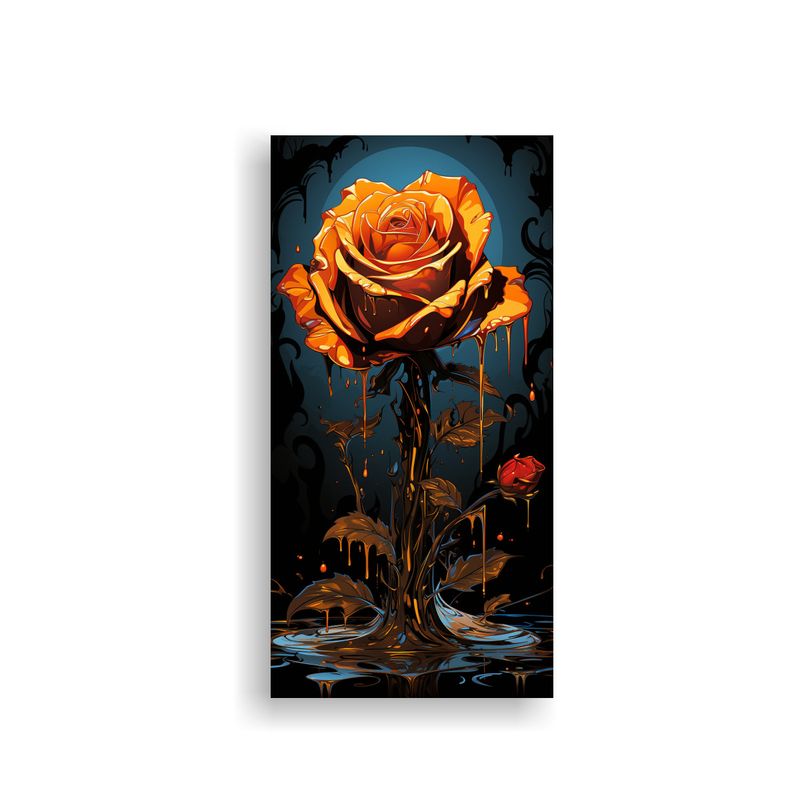 GENERICO - Cuadro Lienzo Arte Fotografía Rosa Derretida 70x140 Cm